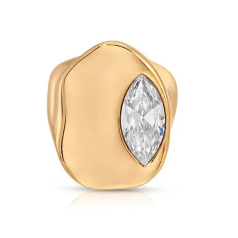 Ettika Liquid Crystal Statement Ring | 18K Gold Plated Brass Cubic Zirconia Ring | Sparkly Elegant Gift for Her