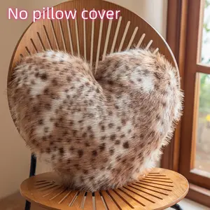 Heart-Shaped Plush Pillow Cover, Sofa Living Room Decoration, Couch Cushion Covers For Sofa, Birthday Gift Faux Fox Fur Cushion Cover, Washable No Shedding