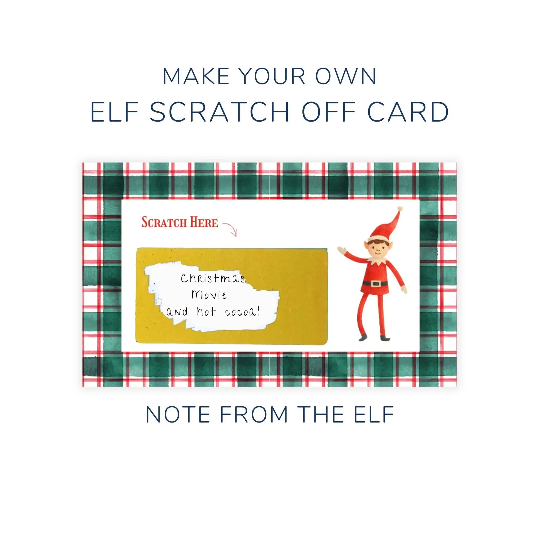 Watercolor Elf Christmas Scratch-off Cards