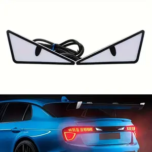 Motorcycle License Plate Screw Light Triangle Monster Eye Modification Universal Motorcycle Decoration Accessory Headlight, No Battery Included