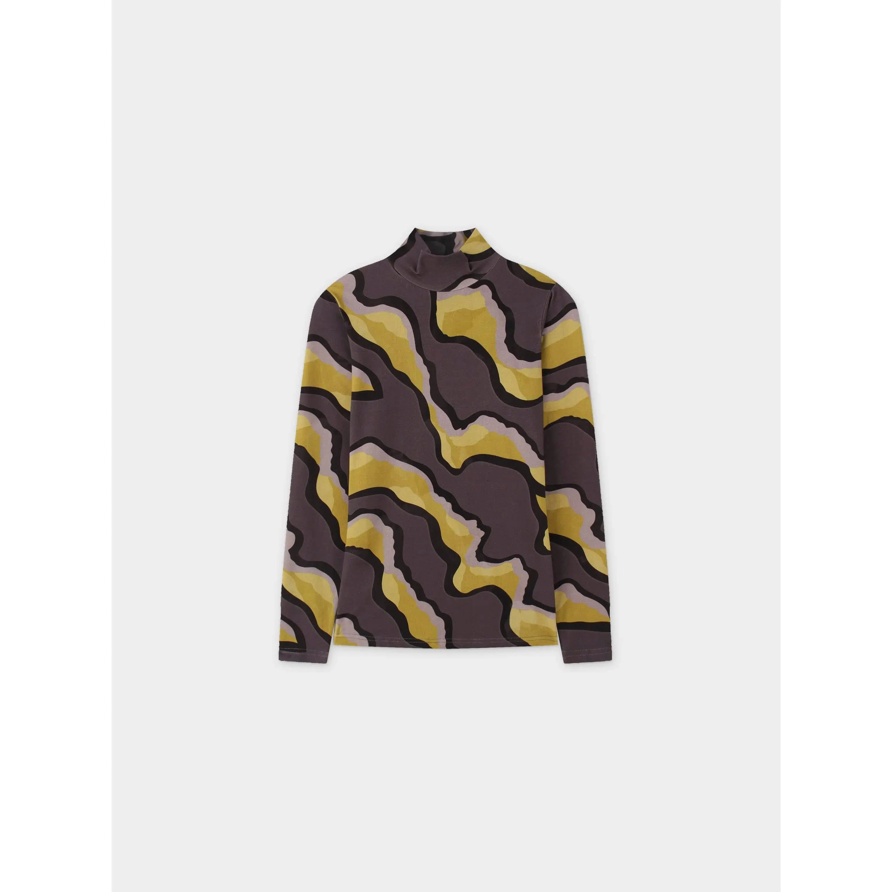 Printed Modal Turtleneck-Yellow Lightning