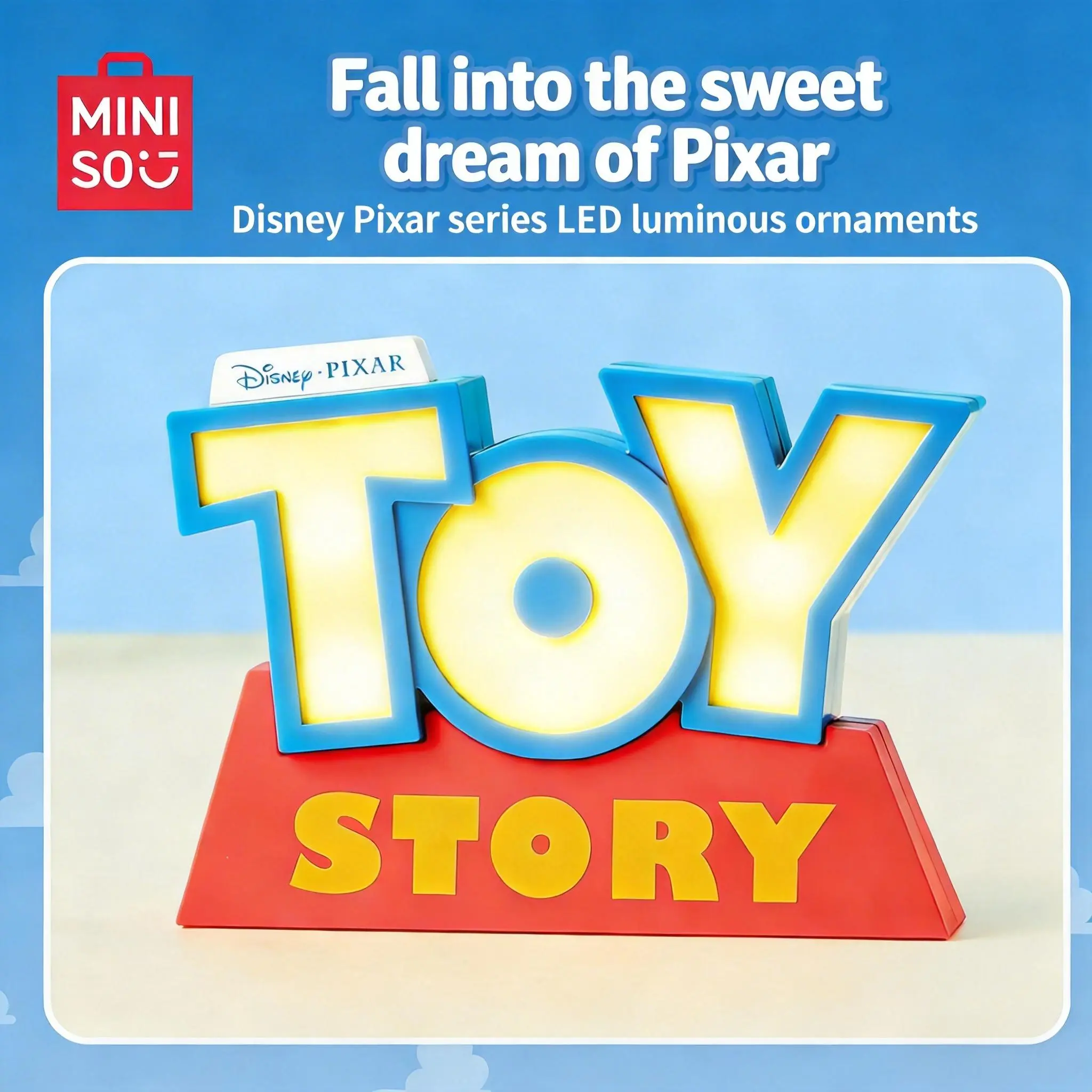 MINISO Disney Pixar USB LED Night Light - Decorative Shelf & Bedside Table Accessory, Thoughtful Gift for Fans, Smartphone-Compatible USB Mobile Light for Bedroom Use, Back To School, Smartphones
