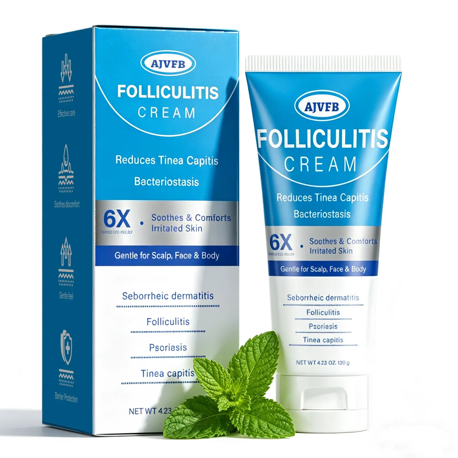 AJVFB Folliculitis Care Cream – Multi-Use Ointment for Scalp, Face, Body & Buttocks – Targets Bumps, Razor Burn & Scalp Scabs – Non-Greasy Formula for Sensitive Skin