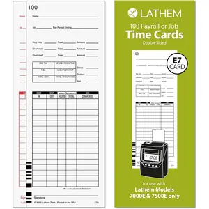 Universal Payroll/Job Time Cards Double-Sided For 7000E / 7500E Time Clocks 100 Pack E79-100 White