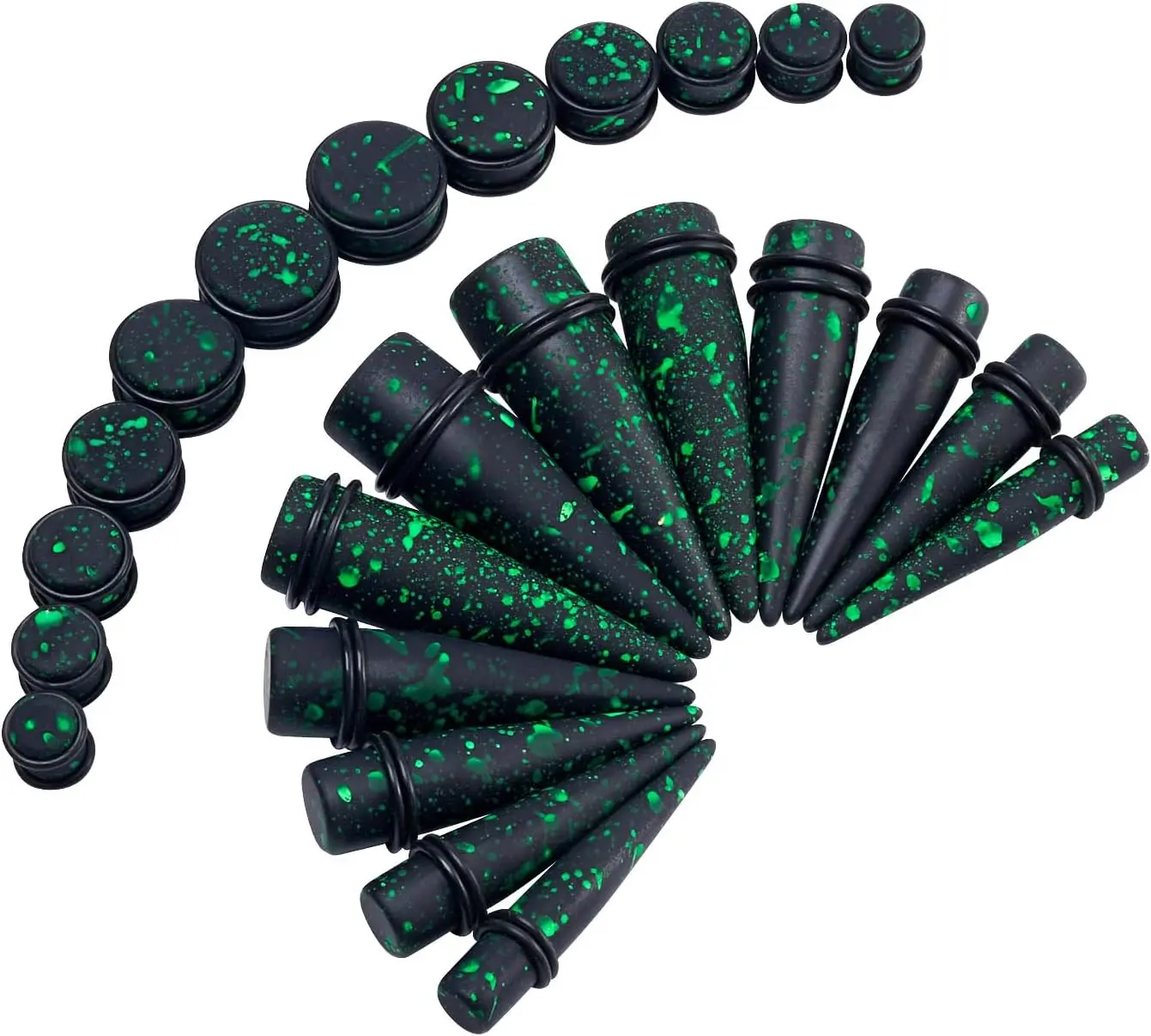 24 Pieces Acrylic Ear Stretching Kit Tapers Plugs Gauges Expander Stretchers Eyelets Set 10mm-20mm Piercing Jewelry