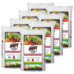 Brut Worm Farms Organic Worm Castings Soil Builder, 30 Pound Bag (8 Pack)