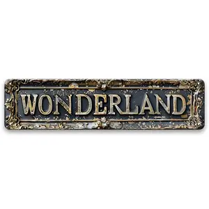Vintage Style Wonderland Metal Sign, 1 Count Retro Wonderland Metal Sign, Decorative Tin Plate for Home Living Room Bedroom