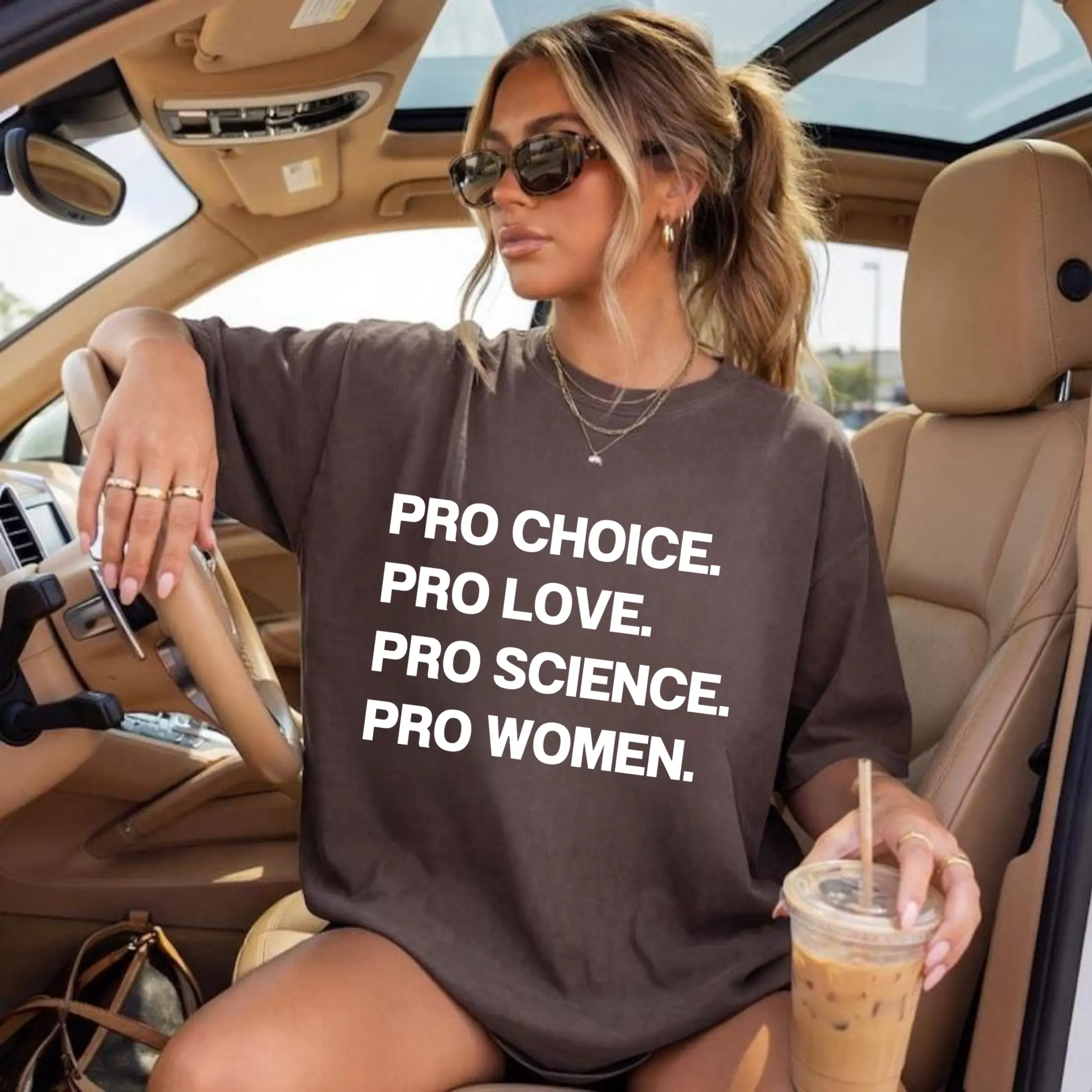 Comfort Color Pro Choice Pro Love Pro Science Pro Women Tee, Feminist Statement Shirt | GHINI