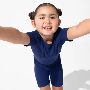 Starry Night Blue Kids Bamboo Pajama Short Set