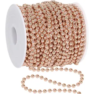 100 Feet Rose Gold Christmas Tree Garland Artificial Beads Strands Chain Xmas Tree Decorations for DIY Fireplace Curtains Home Xmas Party Decor