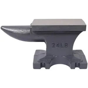 [LuckyNote] 24LB Cast Iron Anvil - Stable Base & Single Round Horn,for Bending,Shaping & Twisting in Metalworking, 6.8 x 3.3 Inch Spacious Work Surface,Gray Finish, Perfect for Blacksmithing & Jewelry Making