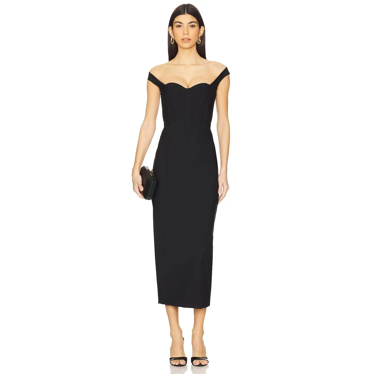 Michael Costello x REVOLVE Rubina Midi Dress in Black