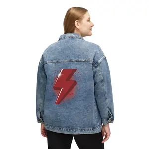 Red Lightning Bolt denim jacket | Back Graphic Jacket