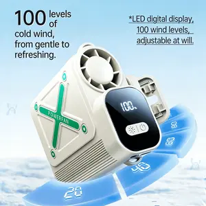 Car Clip On Fan with LED Display 360° Rotation 199 Speeds Adjustable USB Rechargeable for Car Umbrella Bicycle Travel Camping Outdoor Strong Wind Small Desk Fan