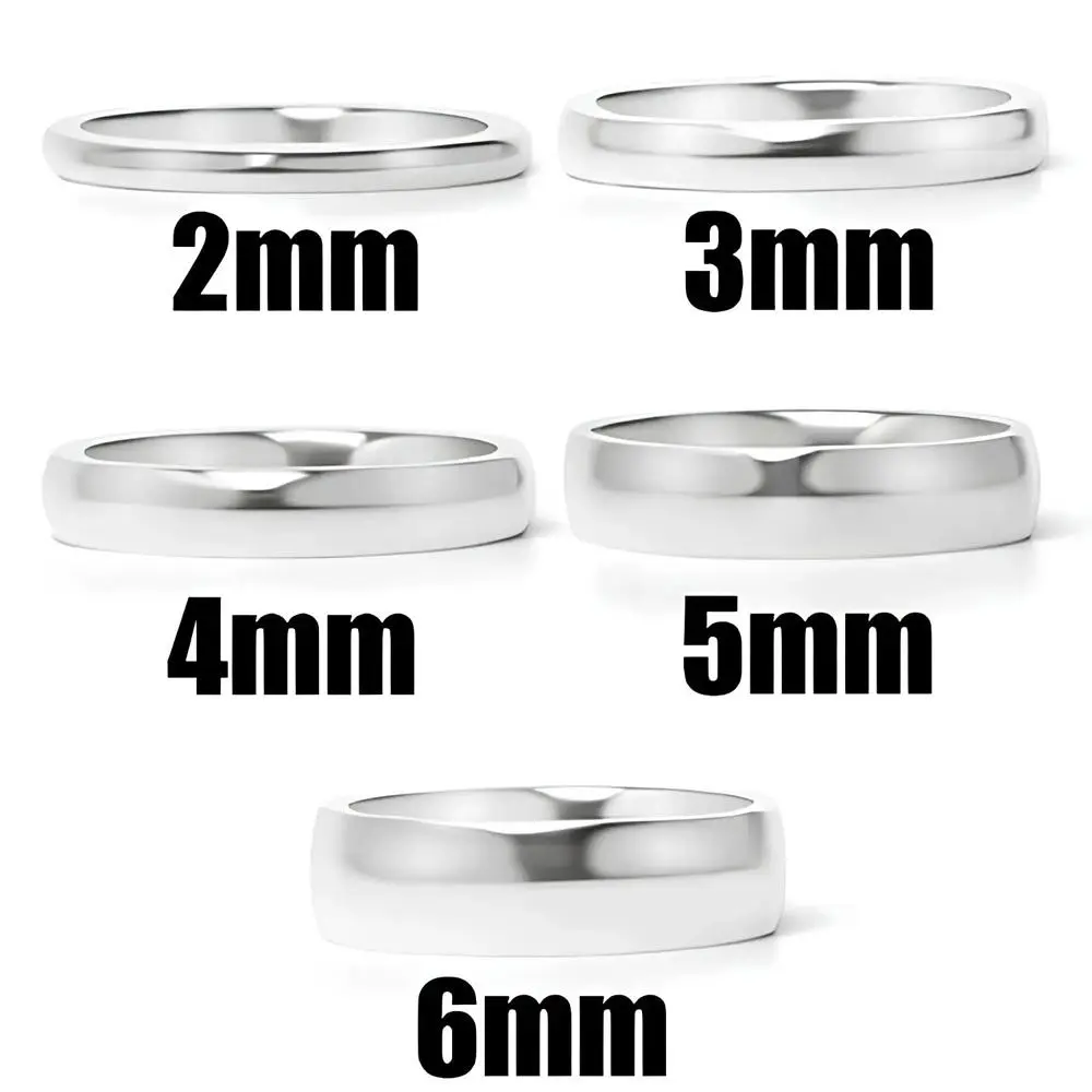 Women's 6mm High Polished Wedding Band Stainless Steel Ring Classic Bridal Jewelry Stackable Anniversary Gift for Wife