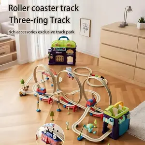 137 Piece Electric Train Track Toy Set, Realistic Track, Electric Driving Tracks, Track Variety, Kids Educational Puzzle Toy, 3 Years+, Unisex Gift, train set for kids ages 4-8, train tracks, train toy