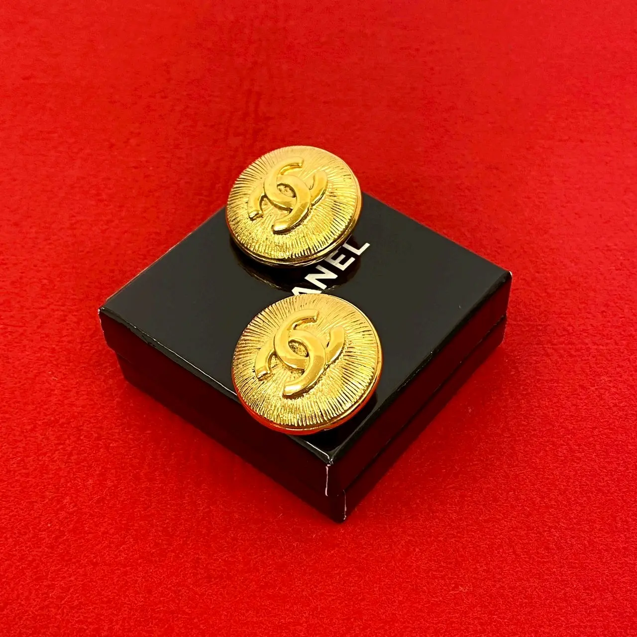 Pre-owned CHANEL Brass Small Leather Goods Coco Mark Logo Clip On Earrings