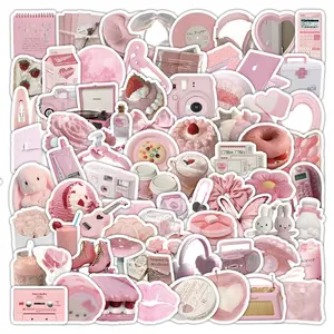 103 Pcs Cute Pink Small Items Stickers - Adorable Mini Decor Decals for Journals, Phone Cases & DIY Crafts