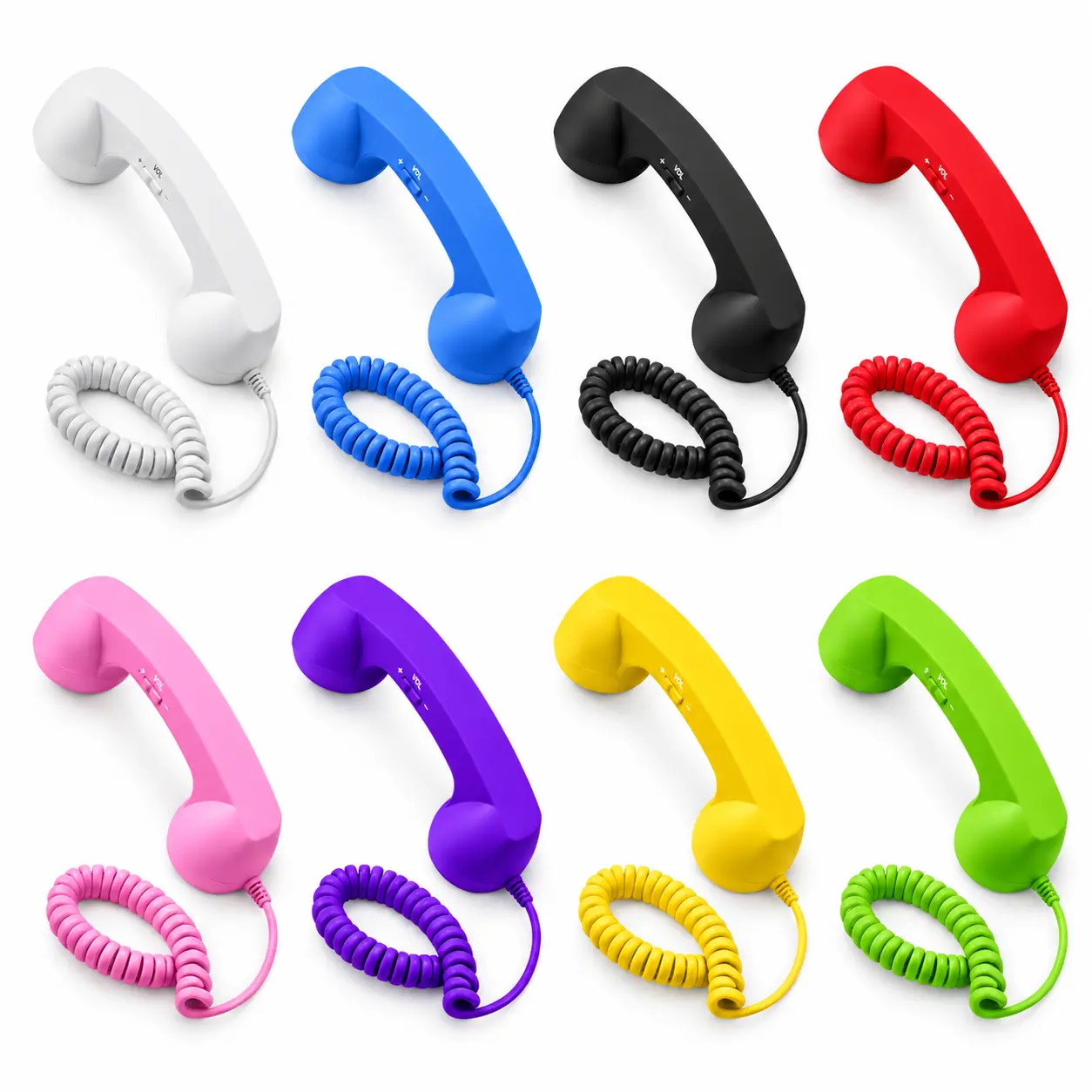 Vintage Retro Phone Handset Headset, Classic 90s Telephone Style Single Ear Wired Earphone with Built-in Microphone, Comfortable Grip Design, Colorful Style for Smartphone Calls, Office, Home, Travel and Unique Gift Ideas, USB-C/3.5mm Options