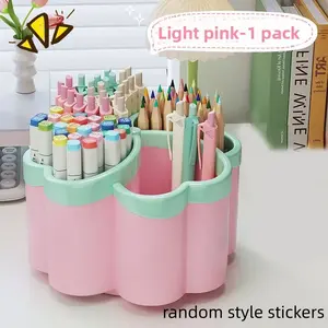 New Thick Rotating Desktop Storage Box, Stationery Storage Organizer with 360° Rotation, 4 Large Capacity Spaces, Multifunctional for Office Supplies & School Essentials, Desk Tidy