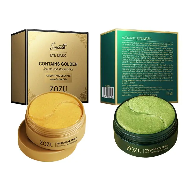 Avocado & Gold Eye Mask Patch Set Dual-Action Gel Patches for Day & Night Natural Moisturizing Reduces Fine Lines and Eye Bags Daily Skincare Product Nourishing Soothing - Moisturizer, Moisture