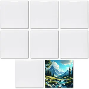8 Pack 4x4(10x10cm) Sublimation Blanks White Glossy Ceramic Tiles for Heat Press Transfer Printing, Customized Photo Frame Crafts, Novelty Gift for Wedding Birthday Home Decoration
