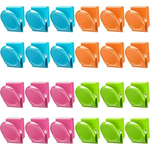 Magnetic Clips, 24 Pieces-Magnetic Metal Chip Clips for Fridge, Refrigerator, Whiteboard, Locker - Heavy Duty Clips for Classroom Organization, School Supplies Accessories
