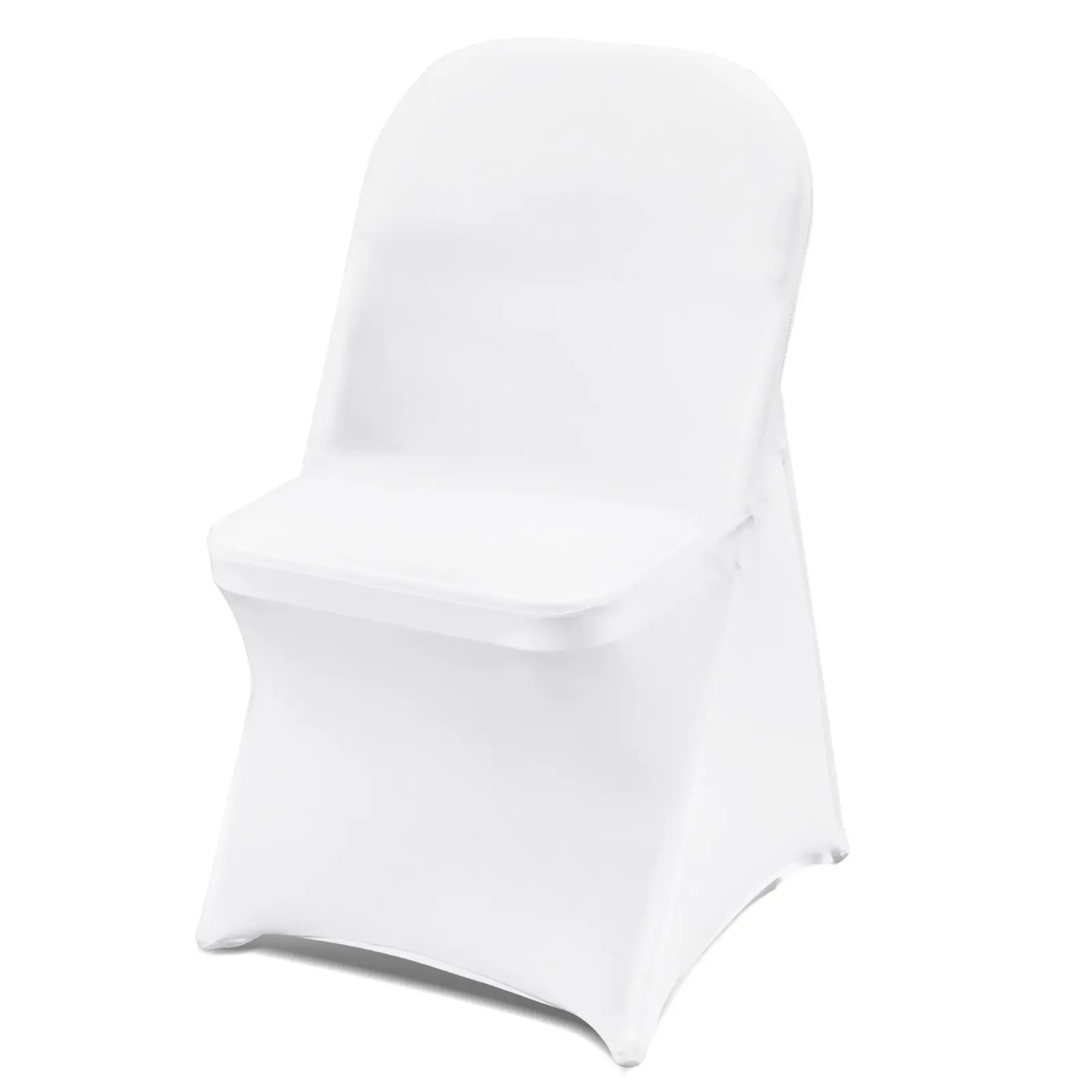 White Stretch Spandex Chair Covers For Folding Chairs - 30 Piece Set, Universal Washable Slipcovers Protector, Removable Chair Seat Covers For Wedding, Party, Dining Room, Banquet Event Decor, Easy Fit, Reusable
