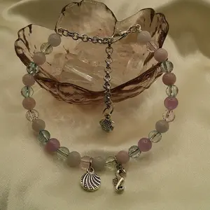 Ocean Serenity - Purple Morganite - Ocean - Shell - Fish - Seahorse - Crystal Healing - Spiritual