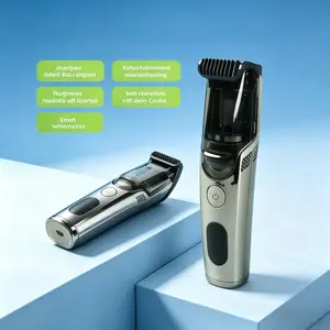 Beard Trimmer for Men Vacuum Mustache Trimmer for Less Mess -IPX6 Waterproof- Rechargeable Electric Beard Cutting Kit with Adjustable Length Comb- Built-in Vacuum for Sideburns, Stubble