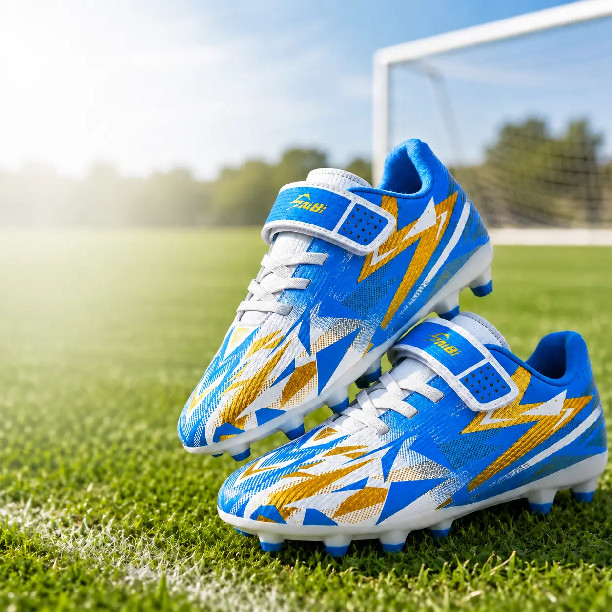 Kids Soccer Cleats for Boys Girls, teen student high turf football boot Youth Outdoor Soccer Shoes, Durable TPU Cleats Firm Ground Training Cleats with Secure Strap Fit for Practice and Game Day
