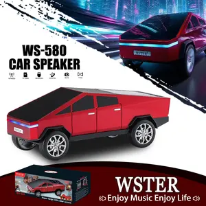 The WSTER-580 Cyberpunk Style Pickup Truck Bluetooth Speaker supports USB, TF card, AUX, and FM stereo subwoofer, featuring TWS speaker functionality. It is suitable for both indoor and outdoor use, parties, birthday gifts, TikTokShopBlackFriday