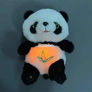 Newborn Breathing Bear Panda Soothing Musical Plush for Baby Sleep Companion Snuggle Anxiety Relief Teddy Doll Xmas Gift
