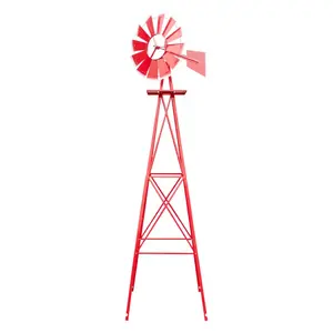 8ft Garden Windmill, Heavy Duty Durable Metal Weather Vane for Backyard, Ornamental Windmill for Yard Weather Resistant