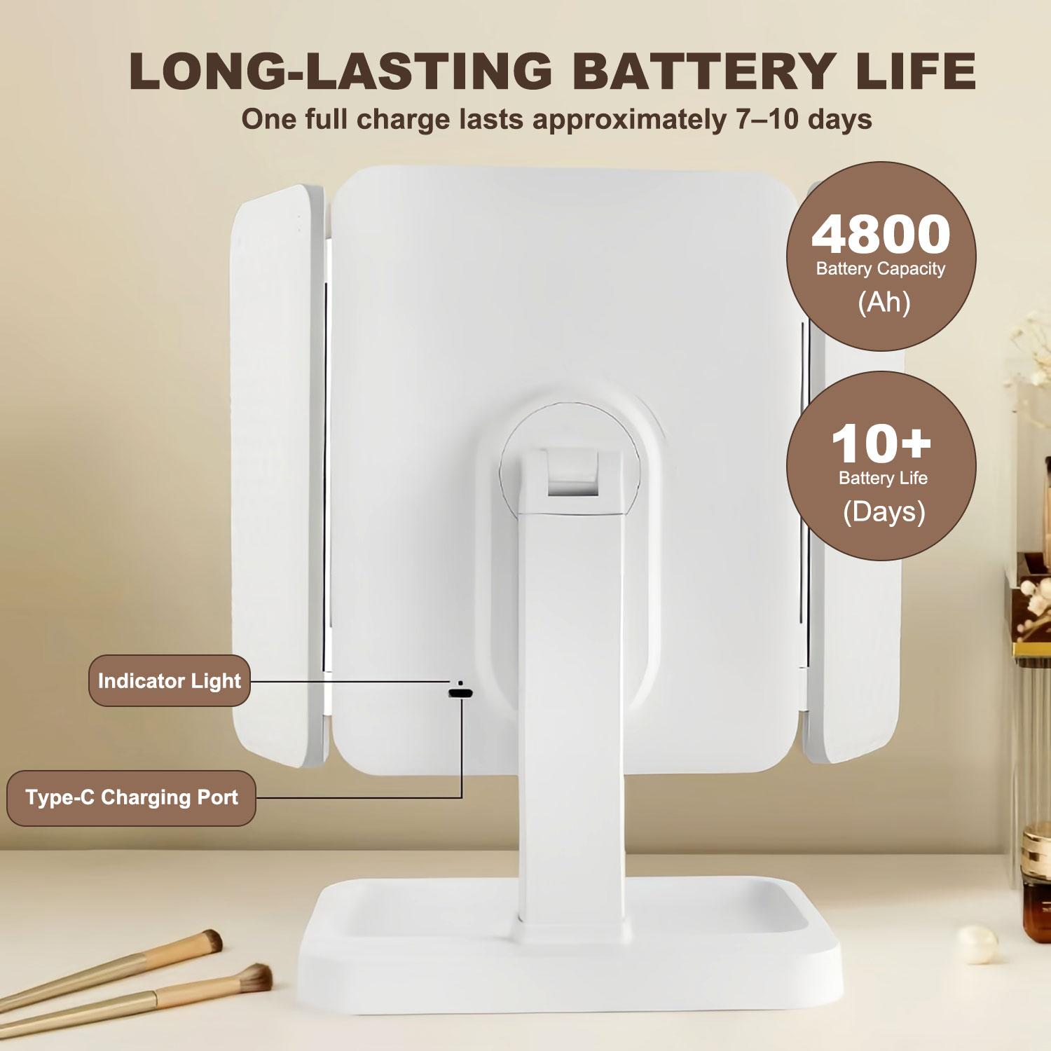 LED Makeup Mirror with Adjustable Brightness & 3 Color Modes – Portable Vanity Mirror for Daily Beauty