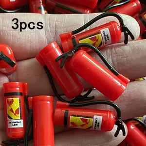 3pcs Miniature Fire Extinguishers, Durable ABS, Miniature Scene Accessories, Miniature Decorative Ornaments, Model Photography Props, Home Office Decor, Best Gift for Miniature Enthusiasts
