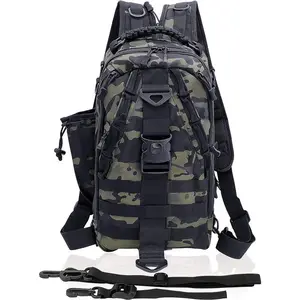 Fishing Tackle Backpack with Rod Holder, Tackle Box Bag, Fishing Gear Shoulder Backpack