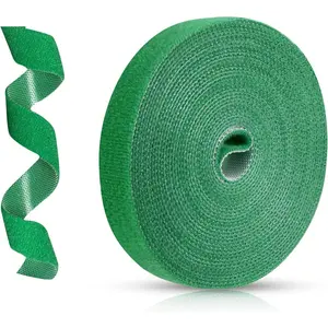 Green  Tape -  Garden Tape for Outdoor , Adjustable  Supports for Climbing , -Grip  Ties for  Growth (16.4 ft x 0.6 inch, Green)