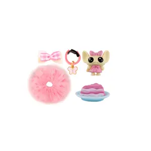 5 pc mini accessories for mini pet shop, bow skirt collar food pet bundle set for Compatible with mini pet shop Shorthair Cat Collie Husky Puppy Cocker Spaniel fox figure toy