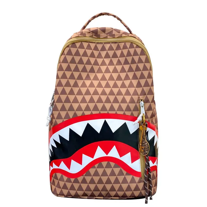 New Double Shoulder Bag Casual Shark Business Large Capacity Men's Backpack Campus Schoolbag Travel Bag 42X29X16cm