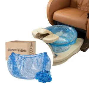 TP Plastic 400 PCS Blue Disposable Spa Liners | Fits Most Tubs, Durable Waterproof Foot Spa Liners for Pedicure & Salon Use
