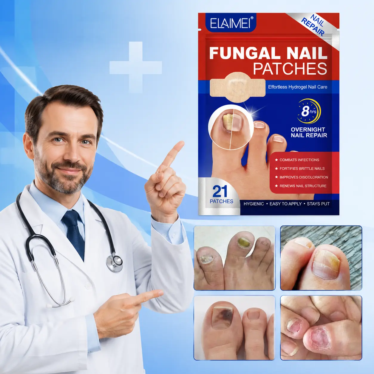 care patch 21/42/63 Pcs Fungal Nail Care Patches for Toenails, Easy to Use Gentle Nail Support Stickers, Long Lasting Nail Care for Discolored Nails, Foot Care Patches, Repair, Unisex cuticle oil
