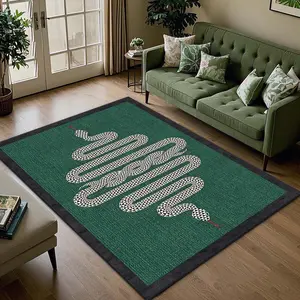 Vintage Snake Pattern Floor Mat, Non-slip Soft Floor Carpet, Decorative Area Rug for Home Living Room Bedroom, Vanity Decor Accessories