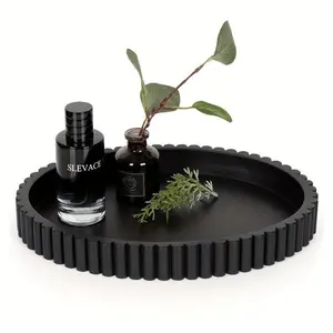 Modern Silicone Round Tray for Coffee Table Decor, Minimalist Art Centerpiece, Home Decoration, Perfume Display, Fashion Centerpiece, Coffee Bar Decor