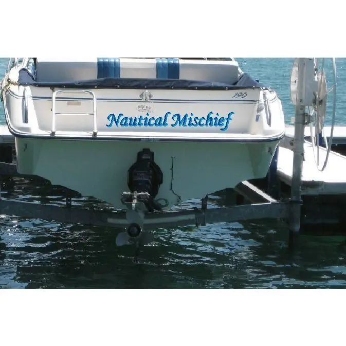 Custom Boat Name Decal Vinyl 4" x 24" Graphic with Shadow