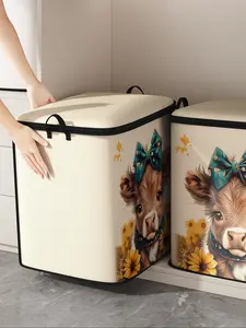 Cute Thick Blanket Storage Bag for Kids, Durable Material, Easy Carry Handle, Zipper Bag, Perfect for Home Use, Store Blankets and Toys