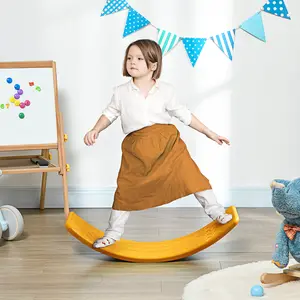 32.3" Balance Board - Wobble Board for little one, Montessori Waldorf Fitness & Balance Training Equipment, Orange