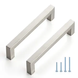 Ravinte Cabinet Handles Square Cabinets Cupboard Handles  Drawer Pulls Stainless Steel Kitchen Cabinet Pulls Cabinet Hardware Drawer Handles 5 inch Hole Center