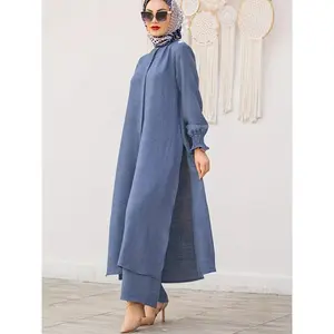 Elegant Middle Eastern Ramadan Muslim Two-Piece Set - Fashionable and Comfortable Design, Perfect for Daily Wear and Home Leisure, No Hijab