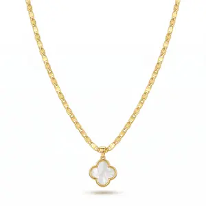 Nandudu 14K Gold Plated Lucky Pendant Necklace for Women 23.62inches Chain Everyday Wear Gift for Her Trendy Jewelry